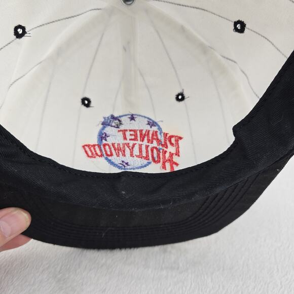 Vintage Planet Hollywood Pinstripe SnapBack Hat Cap Chicago Theme Park 90s - Picture 8 of 9